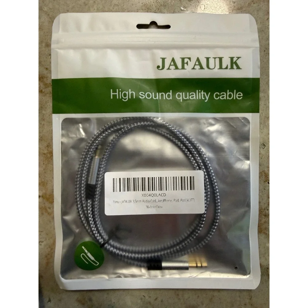 Lot of‎ 7 JAFAULK 3.5mm Audio Cable Braided Aux Cord 4.2FT Grey X004Q0LACD